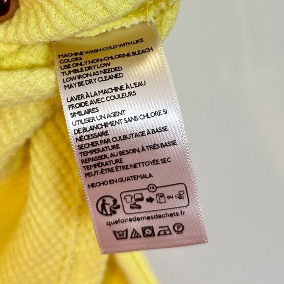 FREE PEOPLE Microphone Drop-Shoulder Cotton Thermal Top in Lemon Grass X-Small - Picture 6 of 9